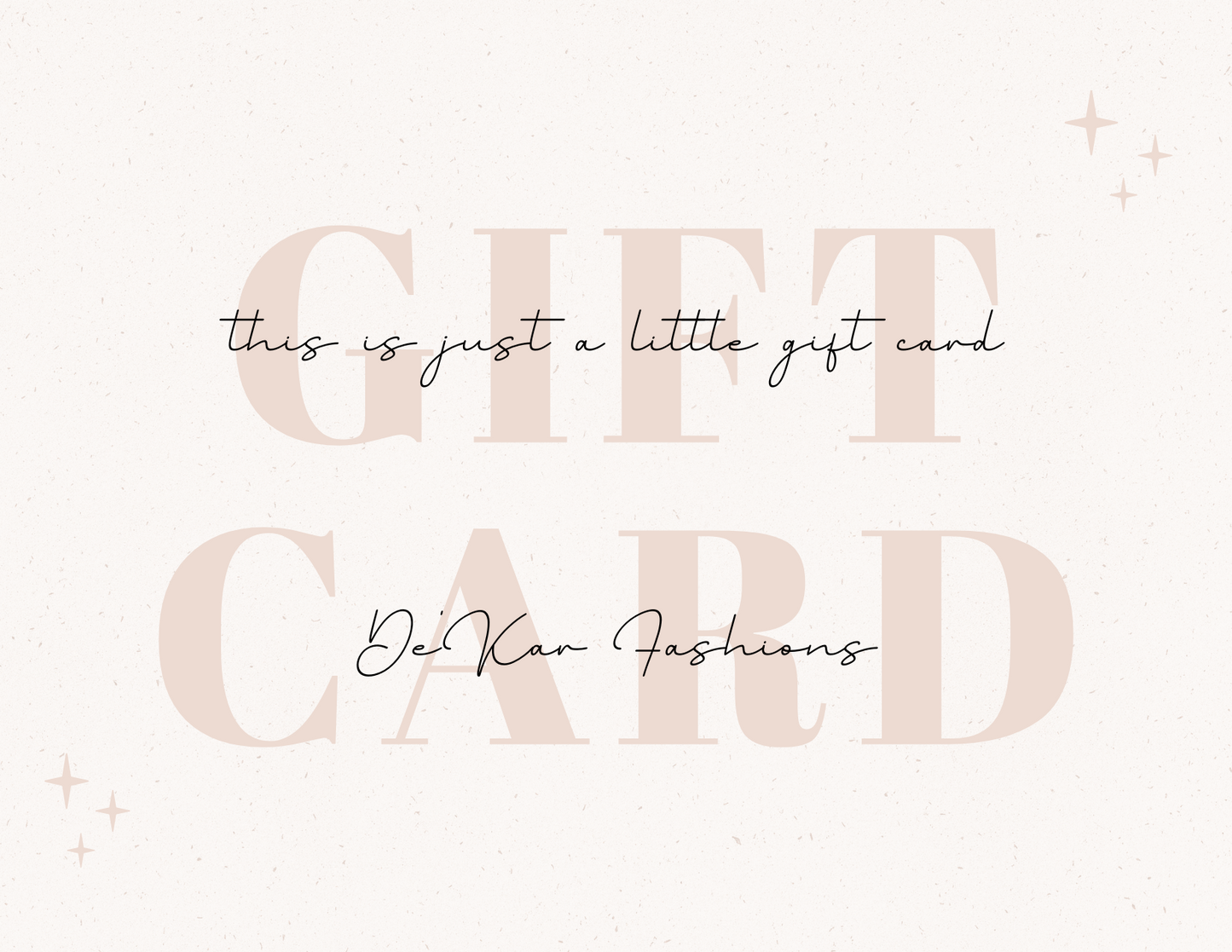 De'Kar Fashions Gift Card