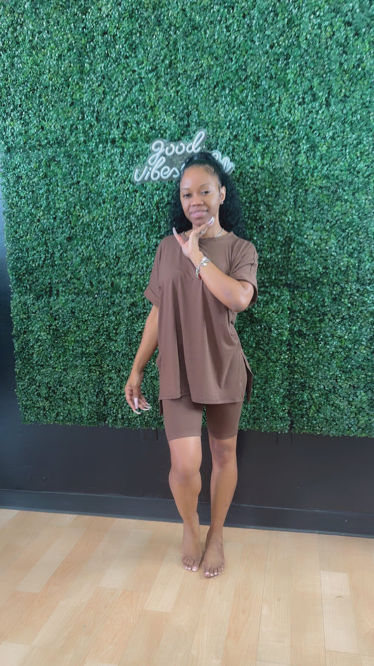 Relaxed Short Set (Brown)