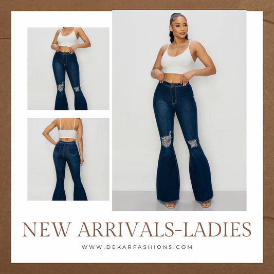 High Waisted Denim Distressed Dark PLUS